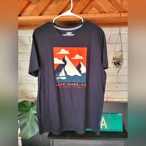 Old Navy Soft Washed T- Shirt Blk Lake Taho L